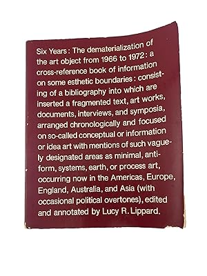 Image du vendeur pour six years: the dematerialization of the art object mis en vente par leaves