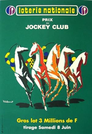 Original Vintage Poster - Loterie Nationale - Prix du Jockey Club