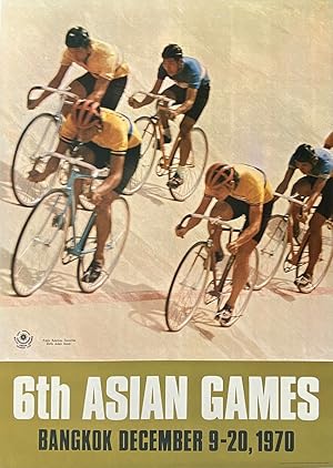 Original Vintage Poster - Sixth Asian Games, Bangkok 1970 (Cycling)