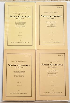 Bulletin trimestriel de la Société Mycologique de France, Tome 97 Fascicule 1 à 4, 1981.