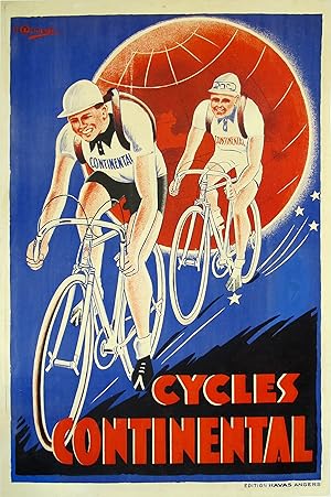 Original Vintage Poster - Cycles Continental