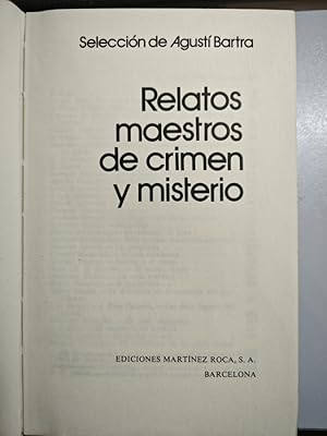 Bild des Verkufers fr RELATOS MAESTROS DE CRIMEN Y MISTERIO. zum Verkauf von TraperaDeKlaus
