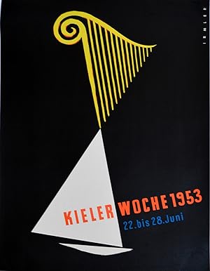 Original Vintage Poster - Kieler Woche 1953 - Kiel Week Sailing Regatta, 22-28 June 1953