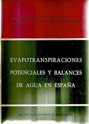 Imagen del vendedor de Evapotranspiraciones potenciales y balances de agua en espaa a la venta por TU LIBRO DE OCASION