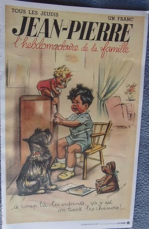 RETIRAGE GRAVURE DE GERMAINE BOURET " Ce coup là les enfants ça y est on tient les chinois