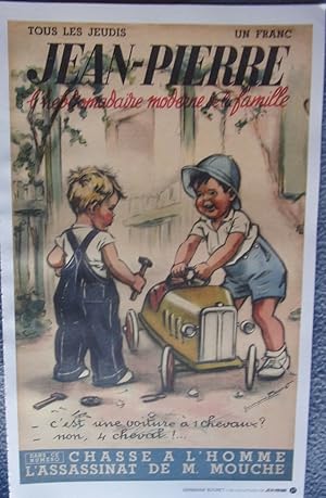 RETIRAGE GRAVURE DE GERMAINE BOURET " c'est une voiture à 1 chevaux ? non 4 heval !."