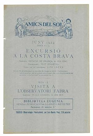 Amics del Sol. Juny 1924 dies 8 i 9 Excursió a la Costa Brava.