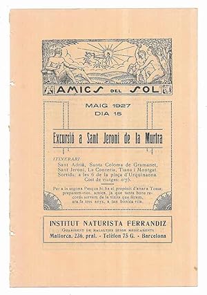 Amics del Sol. Maig 1927 dia 15 Excursió a Sant Jeroni de la Murtra