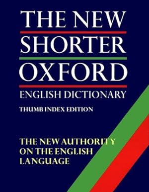 Immagine del venditore per The New Shorter Oxford English Dictionary: With Thumb Index (2 Volume Set) venduto da WeBuyBooks