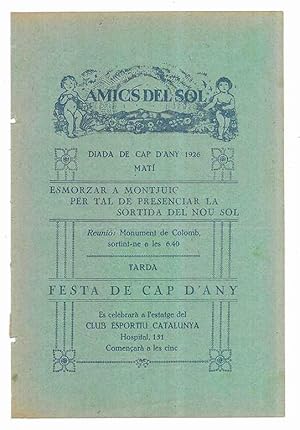 Amics del Sol. Diada de Cap D'Any 1926 Esmorzar a Montjuic per tal de presenciar la sortida del N...