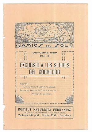 Amics del Sol. Octubre 1927 dia 16 Excursió a les Serres del Corredor