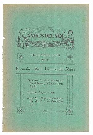 Amics del Sol. Novembre 1926 dia 14 Excursió a Sant Llorenç del Munt