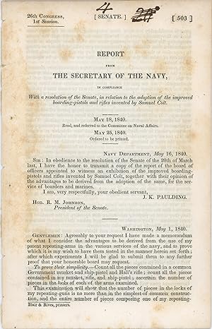 Report from the Secretary of the Navy, in compliance with a resolution of the Senate, in relation...
