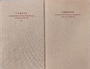 Bild des Verkufers fr Corpus Paroemiographorum Graecorum. Vol.I:Zenobius, Diogeniaus, Plutarchus, Gregorius Cyprius cum Appendice Proverbiorum. Vol.II: Diogeniaus, Gregorius Cyprius, Macarius, Aesopus, Apostolius et Arsenius Mantissa Proverbiorum. zum Verkauf von FIRENZELIBRI SRL