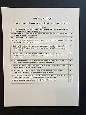 Bild des Verkufers fr THE MOSASAUR: Journal of the Delaware Valley Paleontological Society, Vol. X, 2018 zum Verkauf von Paul Gritis Books