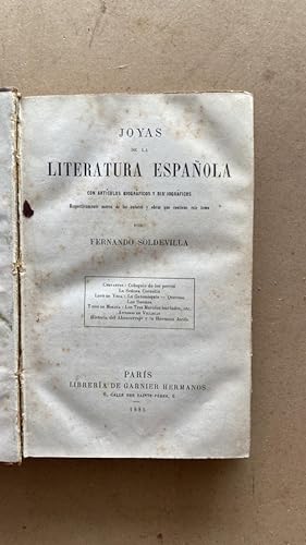 Seller image for Joyas de la literatura espaola for sale by International Book Hunting