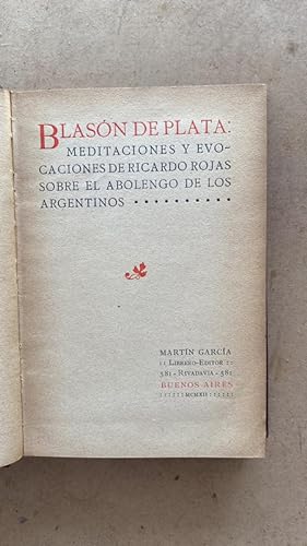 Seller image for Blason de plata for sale by International Book Hunting