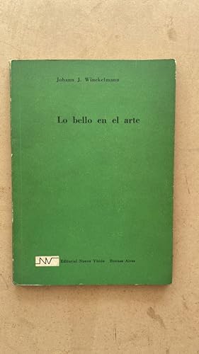 Seller image for Lo bello en el arte for sale by International Book Hunting