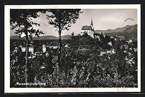 Ansichtskarte Rankweil /Vorarlberg, Teilansicht mit Kirche
