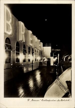 Ansichtskarte / Postkarte Dampfer Bremen, Nachtaufnahme, Norddeutscher Lloyd