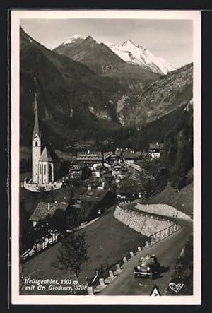 Ansichtskarte Heiligenblut, Teilansicht mit Kirche und Gr. Glockner