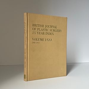 Seller image for British Journal Of Plastic Surgery 25 Year Index 1947-1972 for sale by Riveting Books
