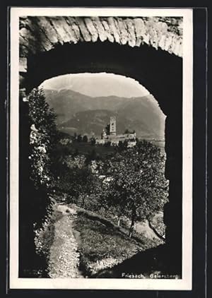 Ansichtskarte Friesach, Geiersberg mit Blick auf Burg durch Tor