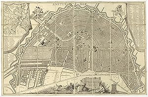 Stadtplan ('Amsterdam. - Plan tres exact de la fameuse ville Marchande d' Amsterdam - Gravée et m...