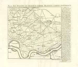 Stadtplan mit seitlichen Erklärungen ('Les Environs De Cologne Ou L'Armée Francoise Campott Le 1....