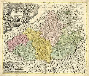 Image du vendeur pour Tabula Generalis Marchionatus Moraviae in Sex Circulos Divisae quos Mandato Caesareo accurat emensus hac mappa delineatos exhibet Ioh. Christoph. Mller S.C.M. Capitan. Editore Ioh. Bapt. Homanno Noribergae':. mis en vente par Antiquariat Norbert Haas