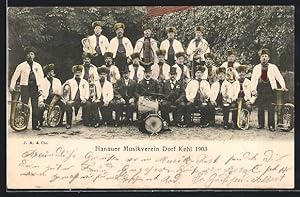 Ansichtskarte Hanau, Gruppenbild vom Hanauer Musikverein Dorf Kehl 1903