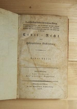 Civil-Recht der Herzogthümer Mecklenburg. Erster Theil. Zweite Abtheilung. Codex diplomaticus Jur...