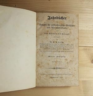 Jahrbücher des Vereins für meklenburgische Geschichte und Alterthumskunde. Dritter (3.) Jahrgang ...