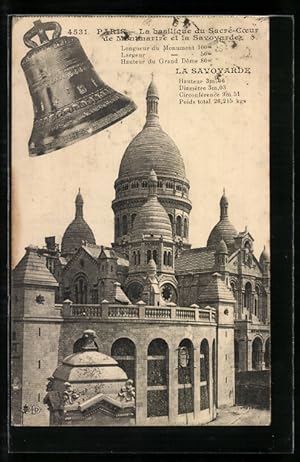 Ansichtskarte Paris, la Basilique du Sacre-Coeur de Montmartre et la Savoyarde, Glocke