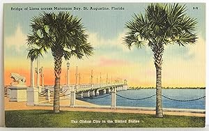 Seller image for Bridge of Lions across Matanzas Bay, St. Augustine, Florida - Postcard for sale by Argyl Houser, Bookseller