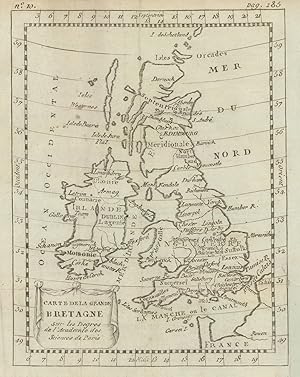 Carte de la Grande Bretagne sur les Degrés de l' Academie des Sciences de Paris [Map of Great Bri...