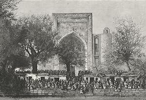 Bokhara-Assembly in front of the Mosque