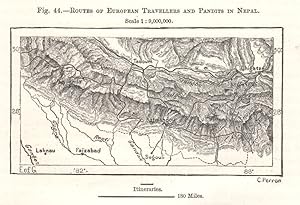 Routes of European Travellers and Pandits in Nepal