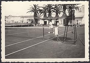Scena di una partita di Tennis, Sport, 1940 Fotografia vintage