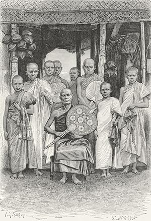 Singhalese types and costumes- Buddhist Priests