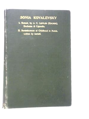 Imagen del vendedor de Sonia Kovalevsky a la venta por World of Rare Books