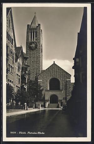 Ansichtskarte Zürich, An der Antonius-Kirche