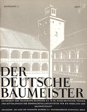 Bild des Verkufers fr Der deutsche Baumeister. Jahrgang 2. Heft 1-12 komplett. Zeitschrift der Fachgruppe Bauwesen im Nationalsozialistischen Bund fr Technik. zum Verkauf von Georg Fritsch Antiquariat