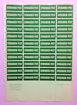 Endre Tót - Evergreen Post - Edition Artiststamp, Museum of Artpool, 1972/96 - Bogen zu 44 Marken