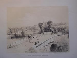 Original Antique Lithograph Illustrating a View of Ross on Wye, from Wilton Bridge, Herefordshire...