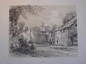 Original Antique Lithograph Illustrating a View of Wigmore, Herefordshire. Published By T. N. Web...