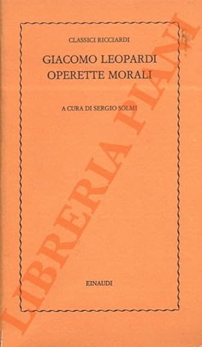 Bild des Verkufers fr Operette morali. zum Verkauf von Libreria Piani