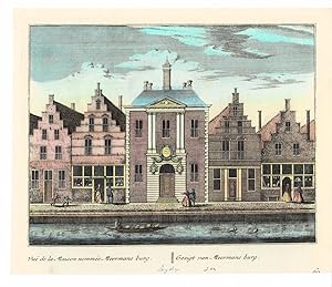 Vue de la Maison Nommee Meermans burg. // Gesigt van Meermans Burg. ORIGINAL HAND-COLORED PRINT P...