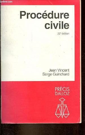 Seller image for Procdure civile - 22e dition - Collection prcis dalloz. for sale by Le-Livre