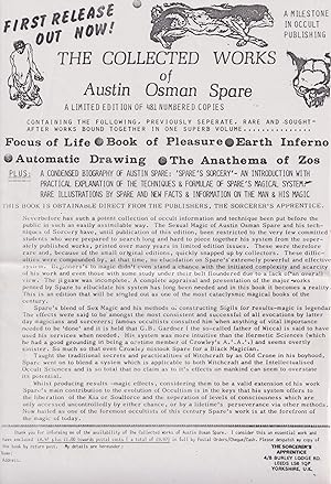 Publisher's announcement for the Collected Works of Austin Osman Spare